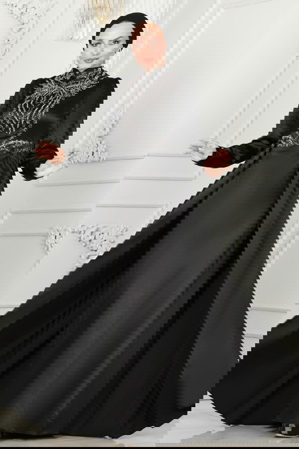 Modaselvim خصم صافٍ20%+20% في سلة التسوق فستان سهرة أسود 52878ALM181