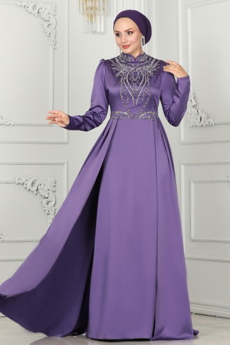 A.L.M. - Evening Dress 52878ALM181 Dark Lilac