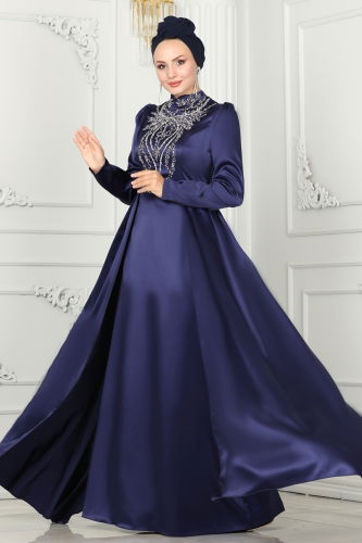 A.L.M. - EVENING DRESS 52878ALM181 Navy Blue