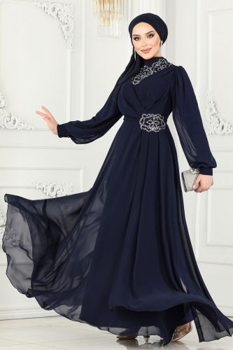 A.L.M. - Evening Dress 52882ALM181 Navy Blue