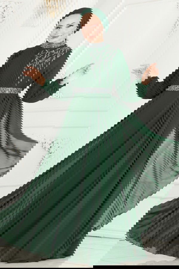 Modaselvim خصم صافٍ20%+20% في سلة التسوق فستان سهرة زيتي 52885ALM181