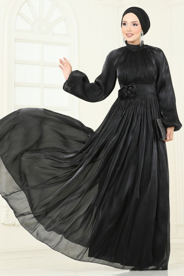 Modaselvim خصم صافٍ20%+20% في سلة التسوق فستان سهرة أسود 5299D170