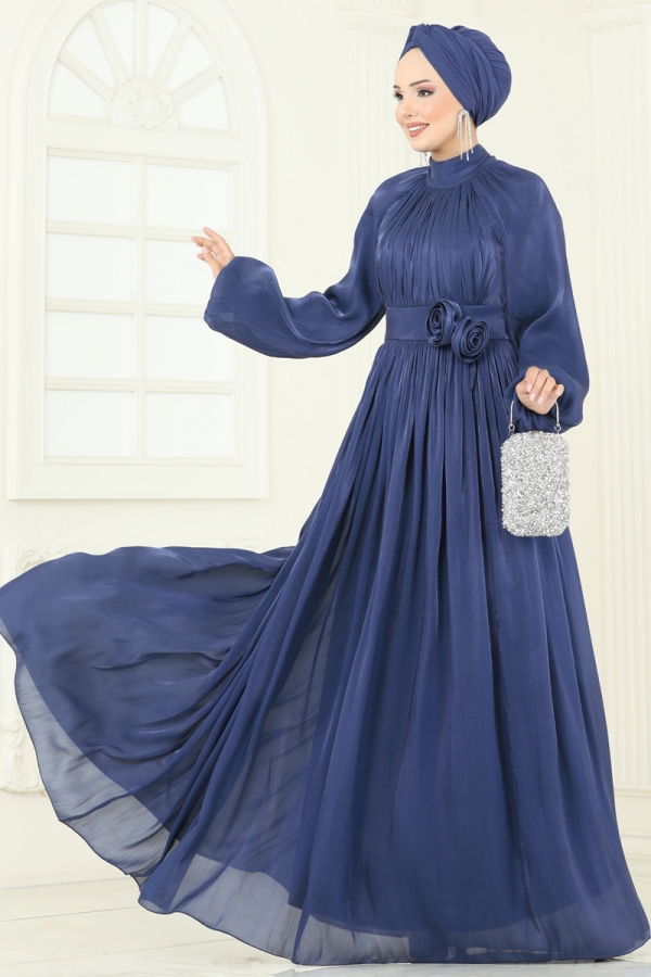 Modaselvim خصم صافٍ20%+20% في سلة التسوق فستان سهرة ازرق 5299D170