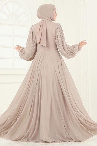 moda selvim Evening Dress 5315D170 Powder Vision - Thumbnail