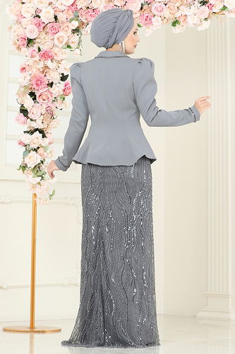 moda selvim طقم رمادي 5323DMNK1166 - Thumbnail