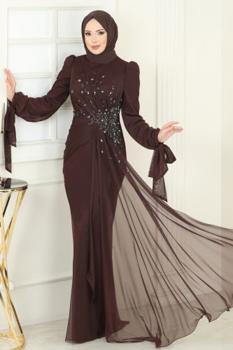 D.M.N.K. - Evening Dress 5349DMNK1166 Brown