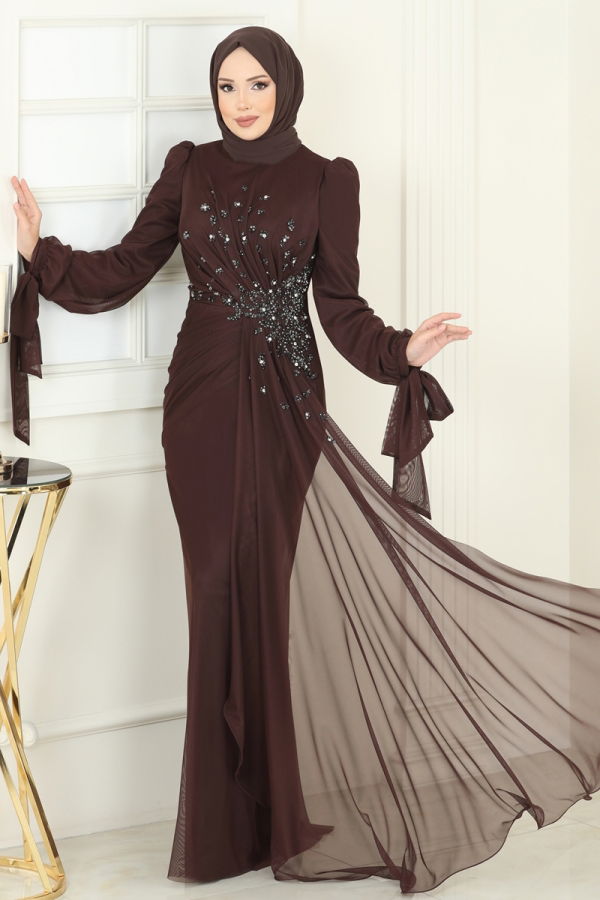 Modaselvim SUAL Evening Dress 5349DMNK1166 Brown