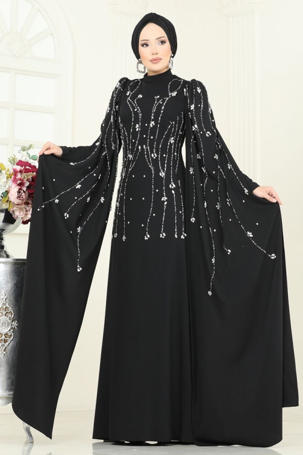 Modaselvim SUAL Evening Dress 5370DMNK1166 Black