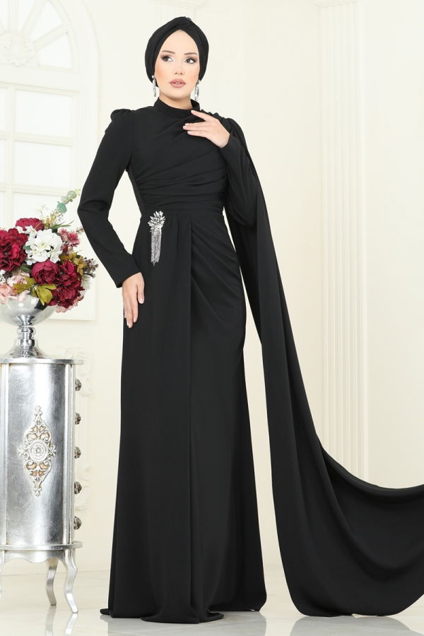 Modaselvim SUAL Evening Dress 5467DMNK1166 Black