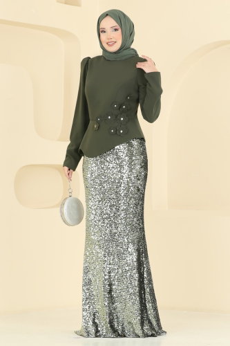 D.M.N.K. - Evening Dress 5469DMNK1166 Khaki