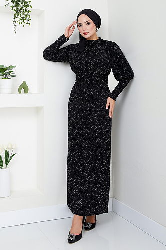 moda selvim Evening Dress 5469END900-M Black - Thumbnail