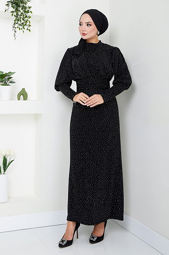 moda selvim Evening Dress 5469END900-M Black - Thumbnail