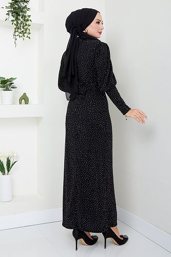 moda selvim Evening Dress 5469END900-M Black - Thumbnail