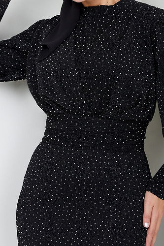 moda selvim فستان سهرة أسود 5469END900-M - Thumbnail