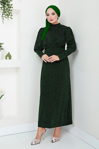 moda selvim Evening Dress 5469END900-M Emerald - Thumbnail