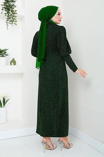 moda selvim Evening Dress 5469END900-M Emerald - Thumbnail