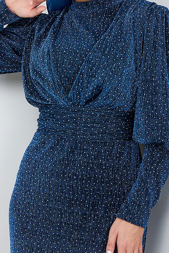 moda selvim Evening Dress 5469END900-M Navy Blue - Thumbnail