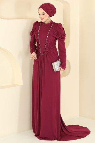 D.M.N.K. - Evening Dress 5503DMNK1166 Damson