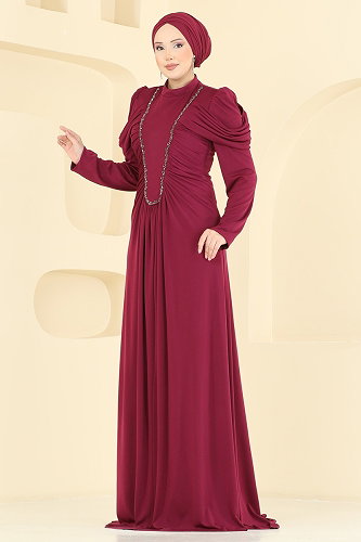 moda selvim فستان سهرة توتي 5503DMNK1166 - Thumbnail