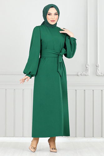moda selvim Evening Dress 5527END900-M Light Emerald - Thumbnail