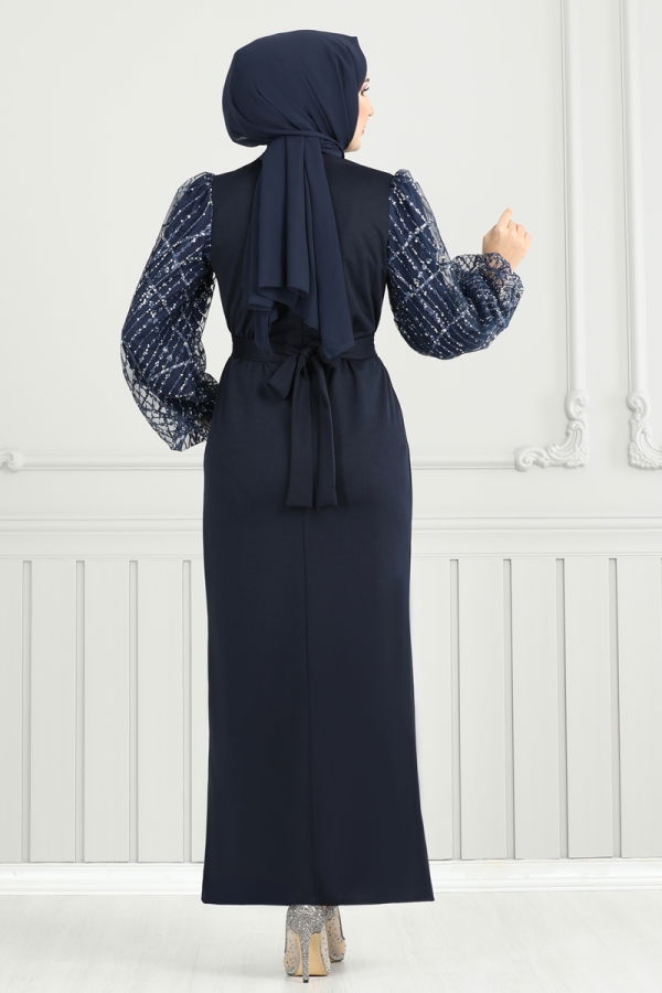 Evening Dress 5602EDF311 Navy Blue - 4