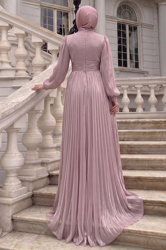 moda selvim Evening Dress 5626DMNK1166 Powder - Thumbnail