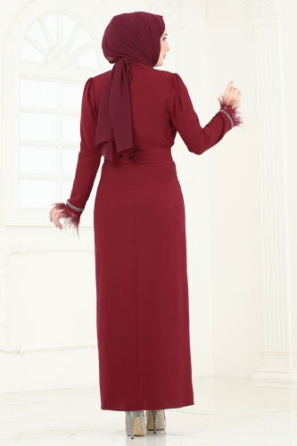 moda selvim فستان سهرة خمري 5642EDF311 - Thumbnail