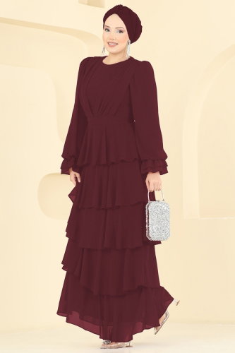 D.M.N.K. - Evening Dress 5652DMNK1166 Dark Burgundy