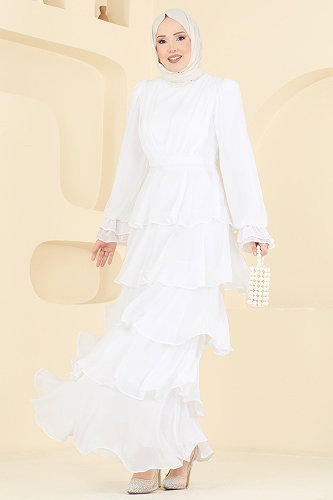 moda selvim فستان سهرة سكري 5652DMNK1166 - Thumbnail