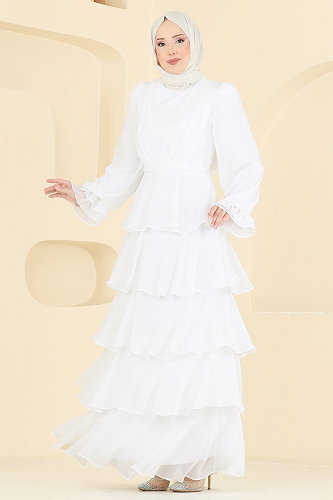 moda selvim فستان سهرة سكري 5652DMNK1166 - Thumbnail
