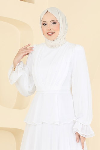 moda selvim فستان سهرة سكري 5652DMNK1166 - Thumbnail