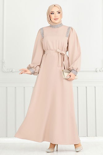 moda selvim Evening Dress 5656EDF311 Vision - Thumbnail