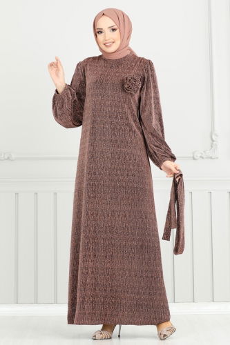 moda selvim فستان سهرة نحاسي 5657EDF311 - Thumbnail