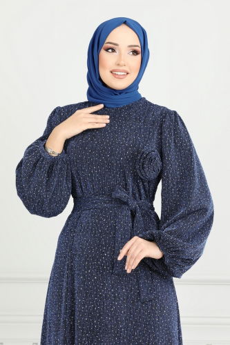 moda selvim فستان سهرة ازرق 5657EDF311 - Thumbnail