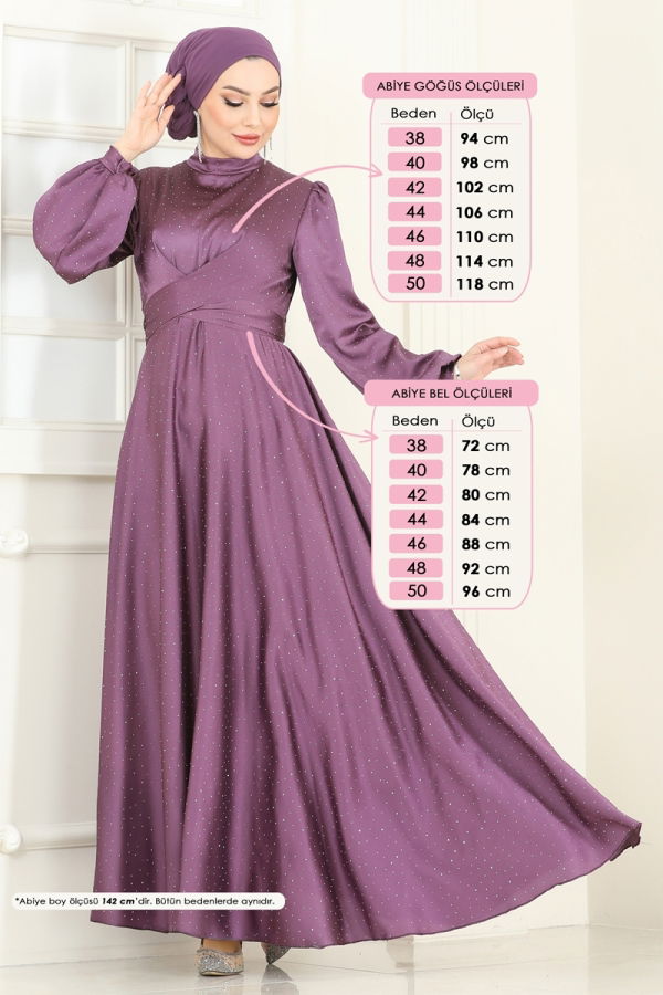 Modaselvim فستان سهرة فستان سهرة ليلكي غامق 5664EDF311