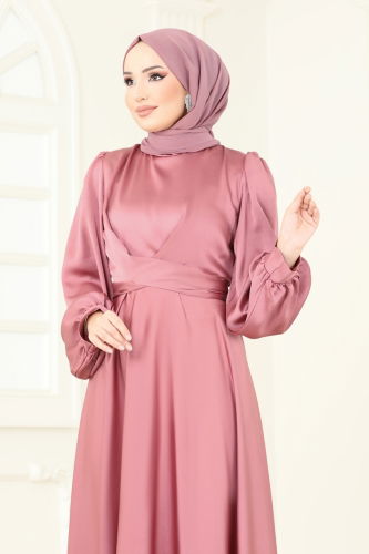 moda selvim فستان سهرة وردي 5665EDF311 - Thumbnail