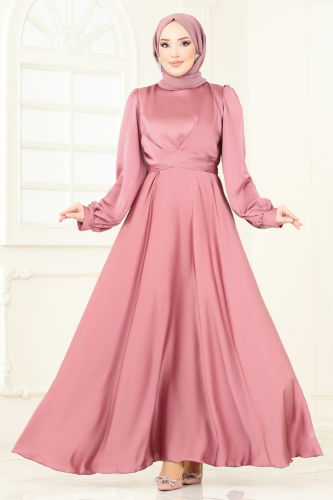 moda selvim فستان سهرة وردي 5665EDF311 - Thumbnail