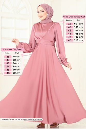 moda selvim فستان سهرة وردي 5665EDF311 - Thumbnail