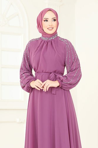 moda selvim فستان سهرة وردي 5666EDF311 - Thumbnail