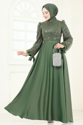E.D.F. - فستان سهرة اخضر عفني 5670EDF311