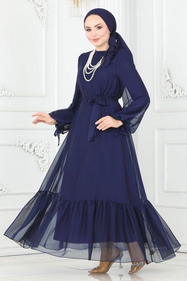 Evening Dress Hijab With Navy Blue Dress Evening Dress