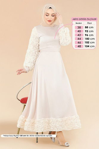 moda selvim فستان سهرة بيج 5679EDF311 - Thumbnail