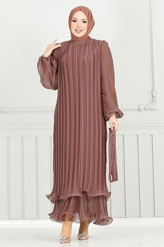 moda selvim فستان سهرة نحاسي 5689EDF311 - Thumbnail