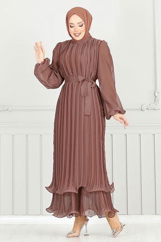 moda selvim فستان سهرة نحاسي 5689EDF311 - Thumbnail