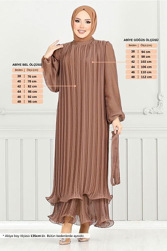 moda selvim Evening Dress 5689END900-M Copper - Thumbnail