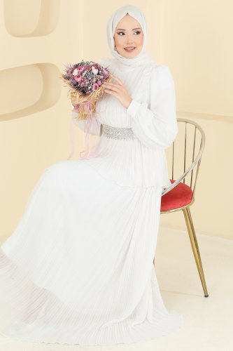 D.M.N.K. - Evening Dress 5690DMNK1166 Ecru