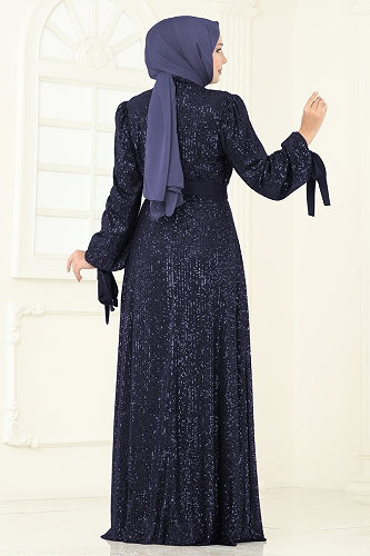 moda selvim فستان سهرة كحلي 5690EDF311 - Thumbnail