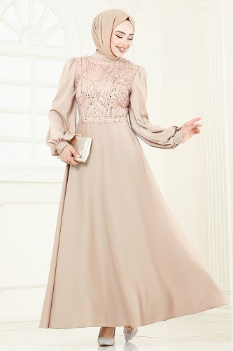 moda selvim Evening Dress 5691EDF311 Light Vision - Thumbnail