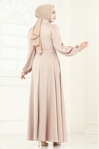 moda selvim Evening Dress 5691EDF311 Light Vision - Thumbnail