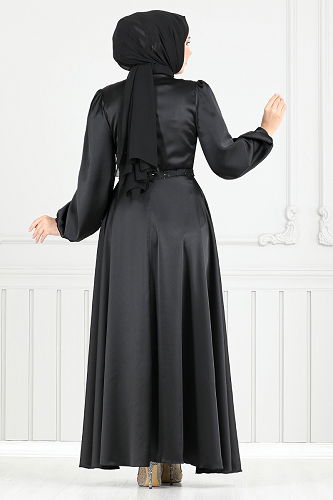 moda selvim Evening Dress 5691END900-M Black - Thumbnail